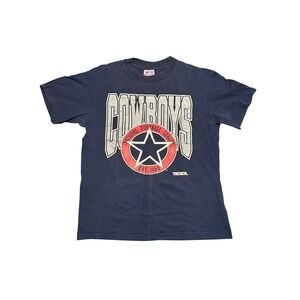 Vintage Dallas Cowboys Shirt Mens Medium Navy Blue Trench Ultra NFL Made in USA